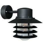 Nordlux Vejers Wandlamp Metaal en Glas Zwart | IP54 - Geschikt voor E27